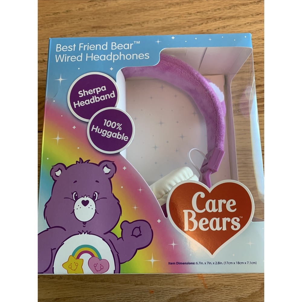 Care Bears BEST FRIEND BEAR‎ Wired Headphones w/Sherpa Headband (2023, Cloudco)